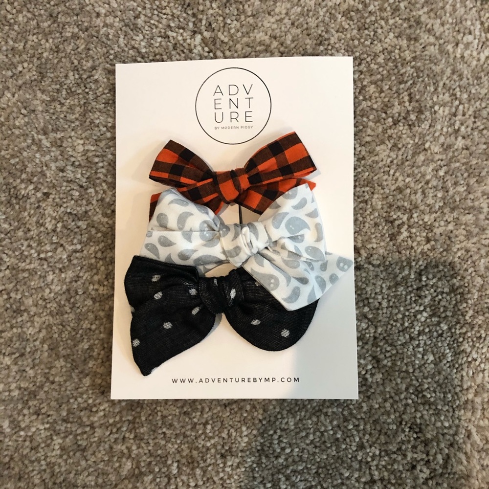 Modern Piggy Fall Halloween Hair Bow Clips